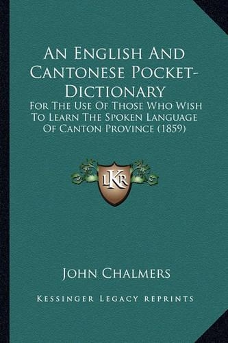 An English And Cantonese Pocket-Dictionary