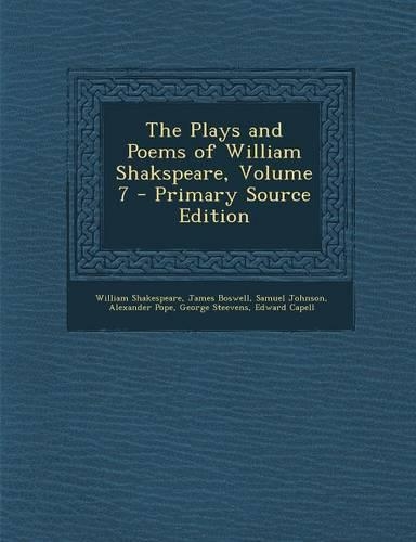 Plays and Poems of William Shakspeare, Volume 7