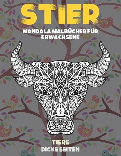Mandala Malbücher für Erwachsene - Dicke Seiten - Tiere - Stier