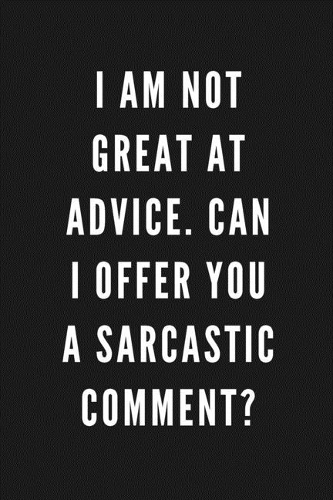 I Am Not Great At Advice. Can I Offer You A Sarcastic Comment?
