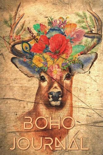 Boho Journal: 140 Lined Pages Softcover Notes Diary, Creative Writing, Class Notes, Composition Notebook - Boho Deer Head