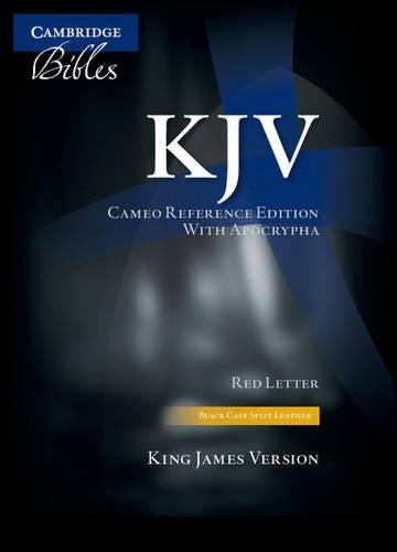 KJV Cameo Reference Bible with Apocrypha, Black Calf Split Leather, Red-letter Text, KJ453:XRA Black Calfsplit Leather
