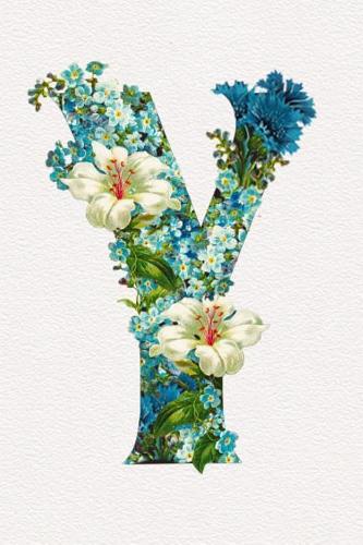 Floral Initials Dot Grid Journal - Y