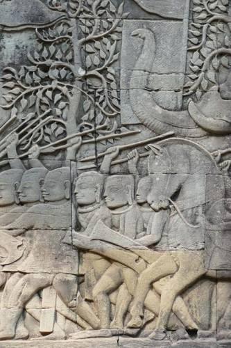 The Ornate Wall Carving Mural at Angkor Wat, Cambodia #7: Blank 150 Page Lined Journal for Your Thoughts, Ideas, and Inspiration(English)