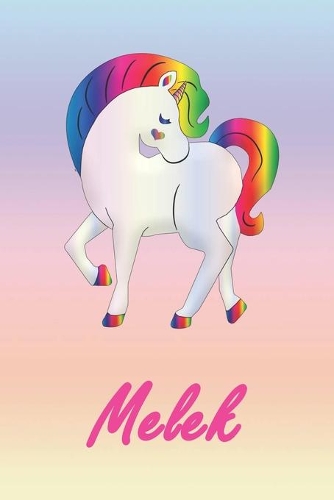 Melek: Personalisiertes - individualisiertes Einhorn Notizbuch / persönliches Tagebuch / Schreibheft / Logbuch / Planer / Vokabelheft / Notizen - 6 x 9 Zol