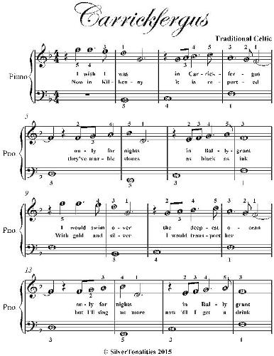 Carrickfergus Easiest Piano Sheet Music