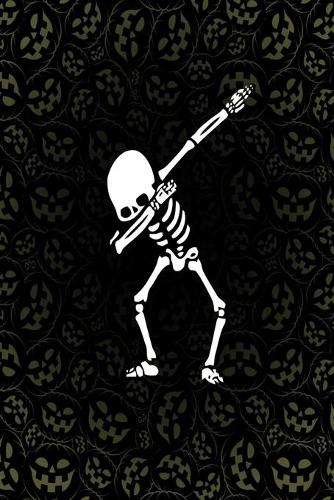 Dabbing Halloween Skeleton Lined Notebook