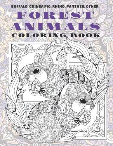 Forest Animals - Coloring Book - Buffalo, Guinea pig, Rhino, Panther, other