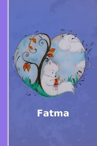 Fatma: Personalisiertes Notizbuch - Fuchs Mit Herz - Softcover - 120 Seiten - Leer / Blanko / Nummeriert - Notebook - Tagebuch - Diary - Bullet Journal - S