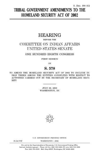 Tribal Government Amendments to the Homeland Security Act of 2002