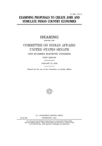 Examining proposals to create jobs and stimulate Indian country economies