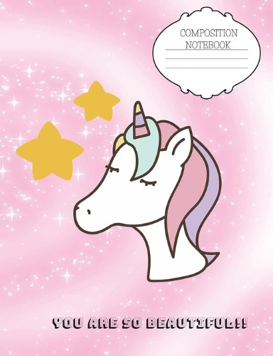 Composition Notebook: (College Ruled) Pastel Pink Unicorn 100Pages (7.44*9.69inch)(1 Wonderful Pastel Animals)