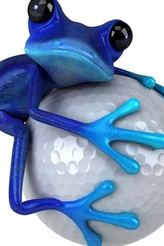 Blue Frog with a Golf Ball