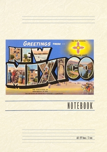 Vintage Lined Notebook Greetings from New Mexico