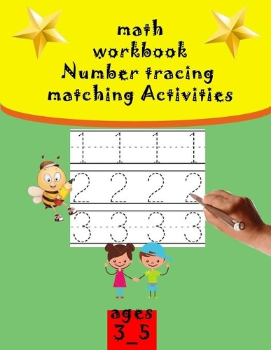math workbook number tracing and matching activities: preschool ages 3-5