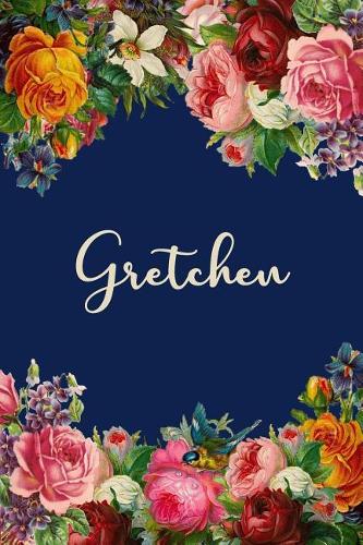 Gretchen: Personalized Name Floral Design Matte Soft Cover Notebook Journal to Write In. 120 Blank Lined Pages