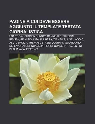 Pagine a Cui Deve Essere Aggiunto Il Template Testata Giornalistica