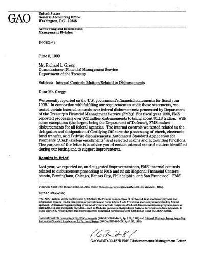 Internal Controls: Matters Related to Disbursements