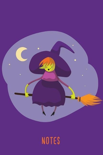 Notes: Witch on a Broomstick Halloween Notebook