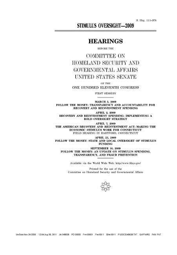 Stimulus Oversight, 2009