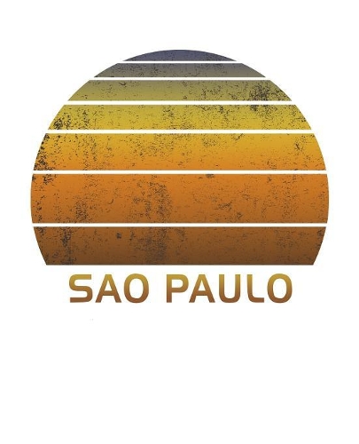 Sao Paulo: Notebook Paper For Work, Home or School With Lined Wide Ruled White Sheets. Vintage Sunset Note Pad Composition Journal For Family Vacations. Back T