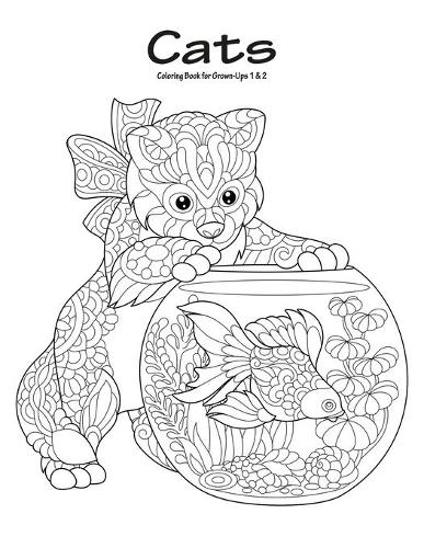 Cats Coloring Book for Grown-Ups 1 & 2