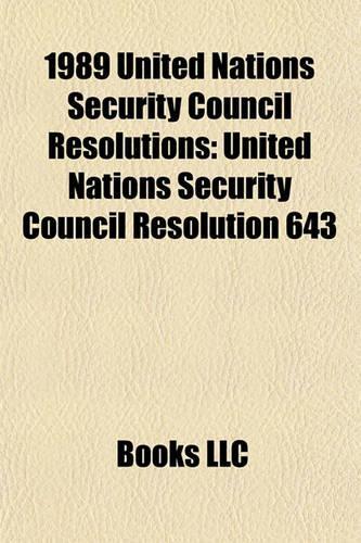 1989 United Nations Security Council Resolutions