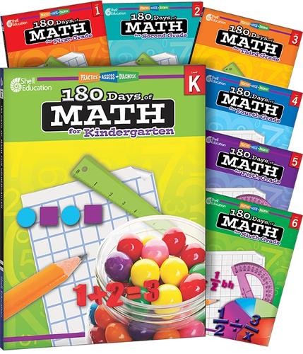 180 Days™: Math for K-6, 7-Book Set