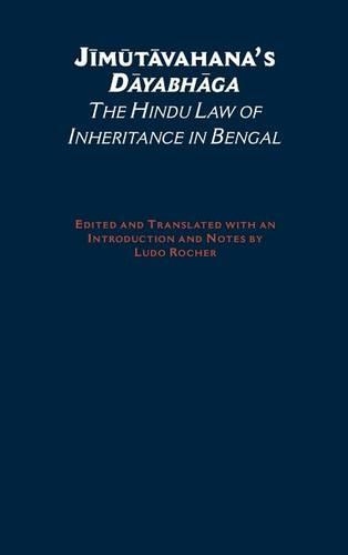 Jimutavahana's Dayabhaga: The Hindu Law of Inheritance in Bengal(South Asia Research)