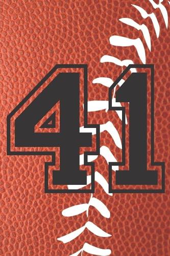 41 Journal: A Football Jersey Number #41 Forty One Notebook For Writing And Notes: Great Personalized Gift For All Players, Coaches, And Fans (Brown Leather Bal