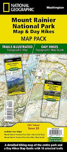 Mount Rainier Day Hikes and National Park Map [Map Pack Bundle] Map