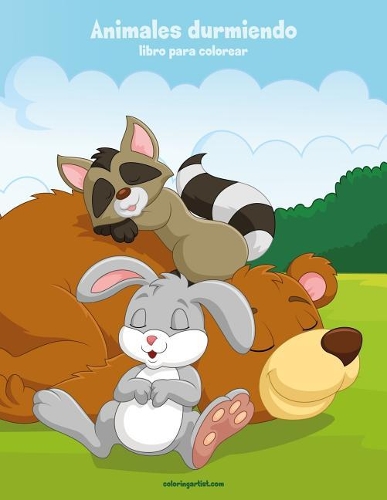 Animales durmiendo libro para colorear 1