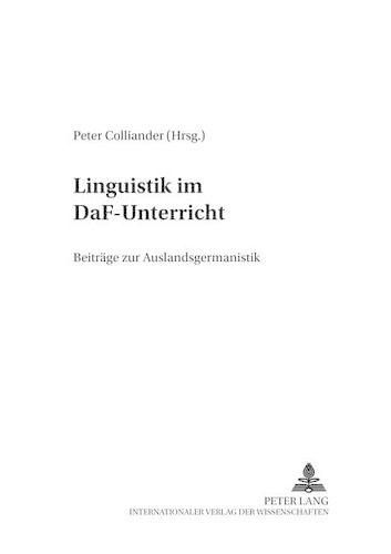 Linguistik Im Daf-Unterricht