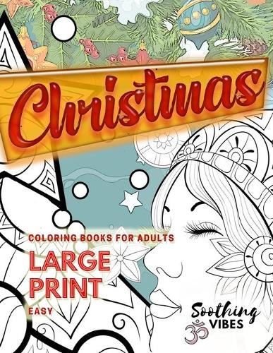 CHRISTMAS coloring books for adults LARGE PRINT Easy