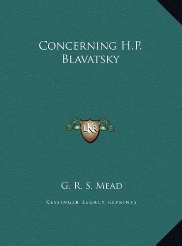 Concerning H.P. Blavatsky