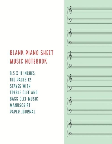 Blank Piano Sheet Music Notebook