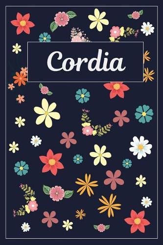 Cordia: Lined Writing Notebook with Personalized Name 120 Pages 6x9 Flowers