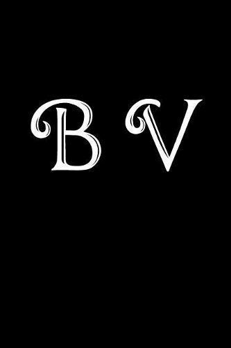 B V: Double Monogram Journal, 100 Pages, 6x9 Inches, Black Glossy Cover