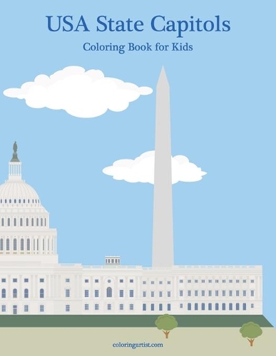 USA State Capitols Coloring Book for Kids: (1 USA State Capitols)