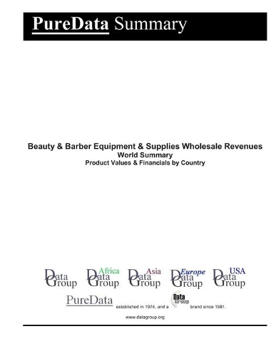 Beauty & Barber Equipment & Supplies Wholesale Revenues World Summary: Product Values & Financials by Country(1651 Puredata World Summary)