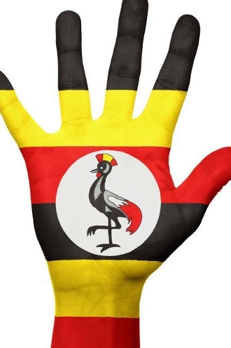 Uganda, Africa Hand Flag Journal
