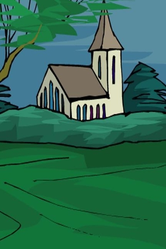 2019 Daily Planner Country Church Drawing 384 Pages