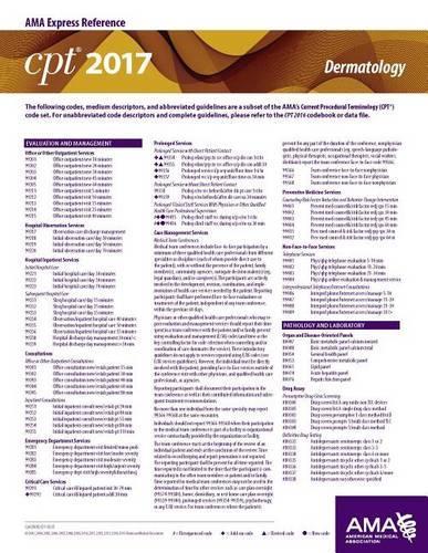CPT 2017 Express Reference Coding Card: Dermatology: (CPT 2017 Express Reference Coding Cards)