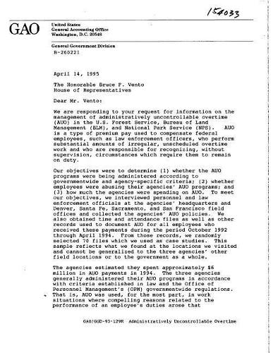 Administratively Uncontrollable Overtime