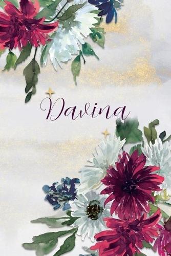 Davina: Personalized Journal Gift Idea for Women (Burgundy and White Mums)