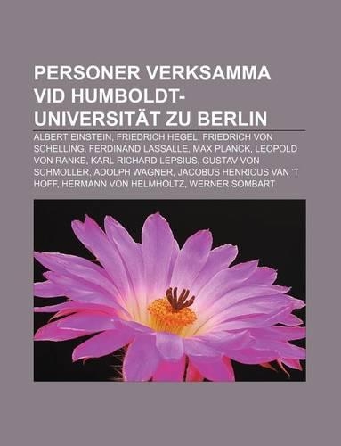 Personer Verksamma VID Humboldt-Universitat Zu Berlin