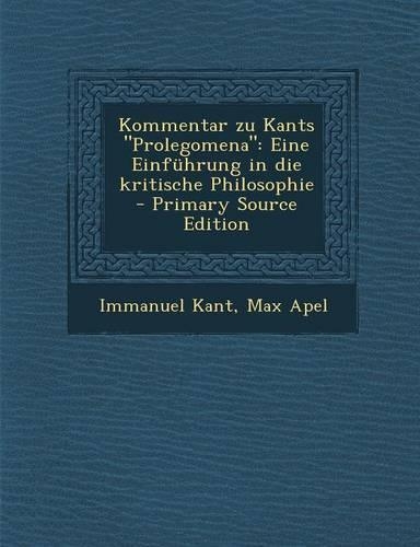 Kommentar Zu Kants Prolegomena