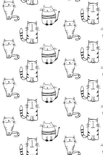 Journal Notebook For Cat Lovers Sketchy Cats Pattern 1