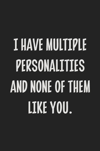 I Have Multiple Personalities and None of Them Like You.