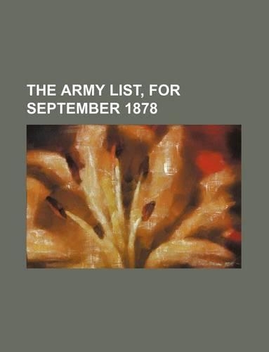 The Army List, for September 1878